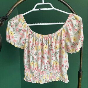Stretchy floral crop top Boho Style